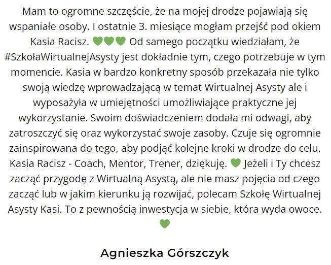 Opinia Agnieszka Gorszczyk
