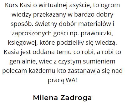Opinia Milena Zadroga